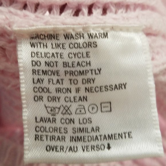 Vintage Liz Claiborne Pink Short-Sleeve Knit Sweater, M - Picture 9 of 9